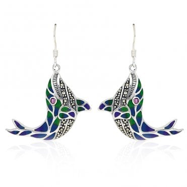 Enamel Whale Earrings