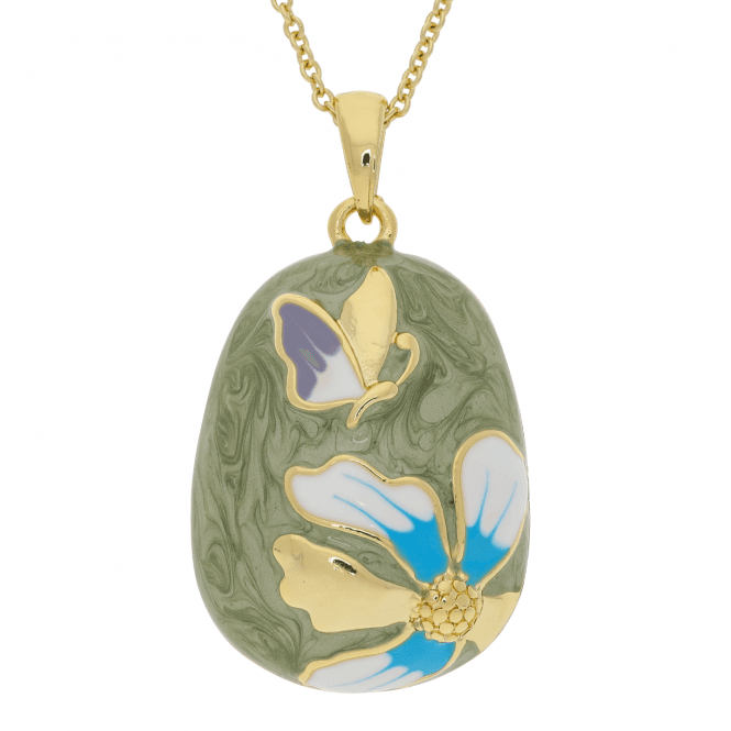 Enamelled Orchids with 18ct Gold Plate