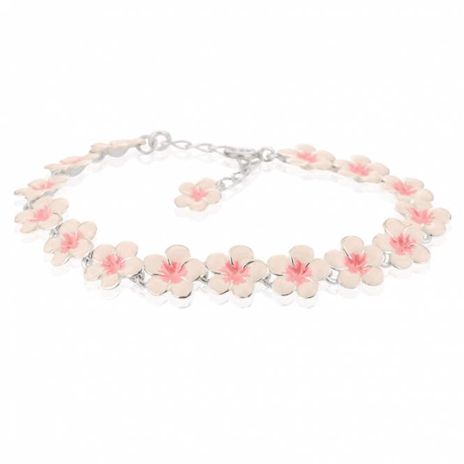 Enamelled Silver Flower Bracelet