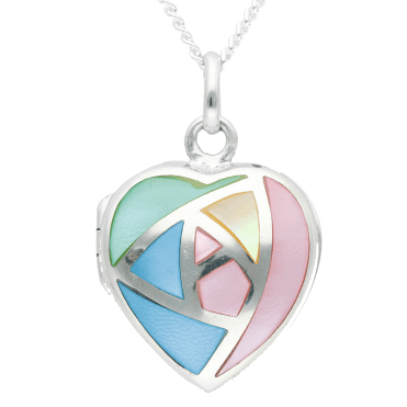 Enamelled Silver Heart Locket