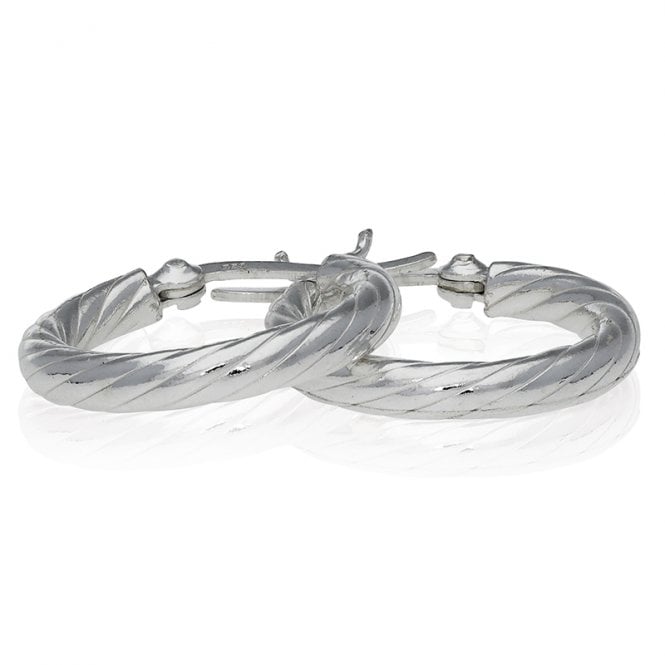 Etched Silver Hoops