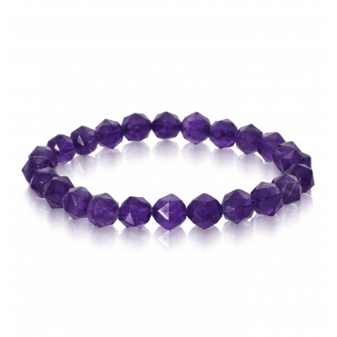 Faceted Amethyst Stretch Bracelet