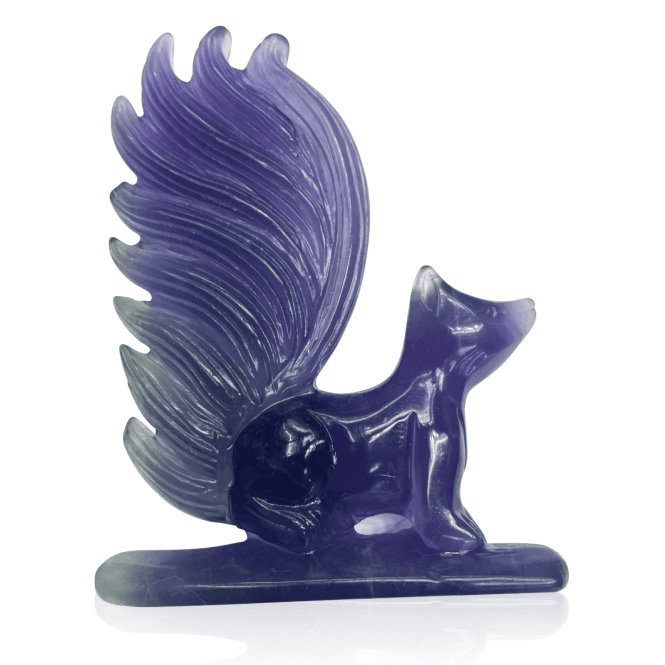 Fantastical Squirrel Carved in Solid Fluorite