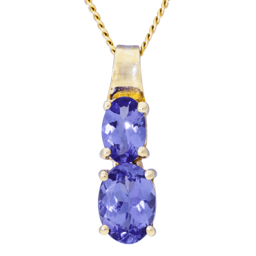 Fine Tanzanite?s in a 9ct Gold Pendant