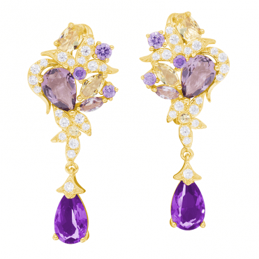 Flamboyant Opera Earrings with Spinel & Gold Vermeil
