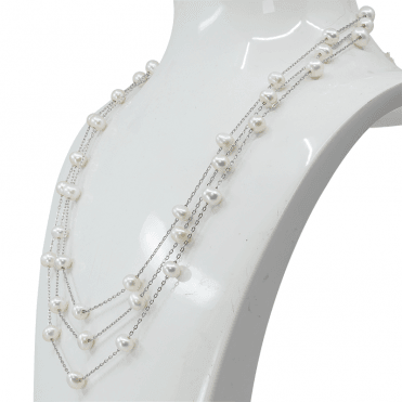 Floating Pearls on Sterling Silver