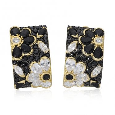 Floral Spinel Huggies with a Touch of Sparkle