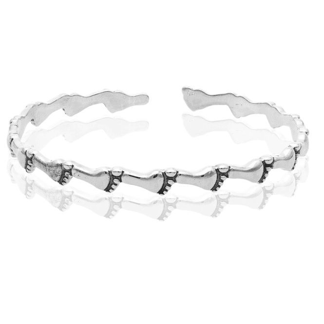 Footprints Bangle in Solid Silver