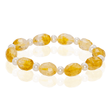 Fresh Sunny Citrine with Pearls