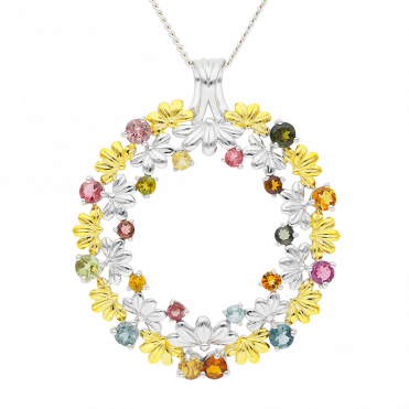 Garden Pendant with 2cts of Tourmaline