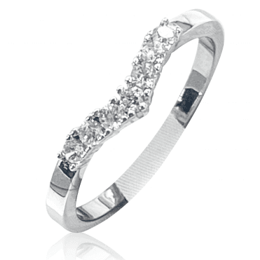 Glittering Silver Wishbone Ring