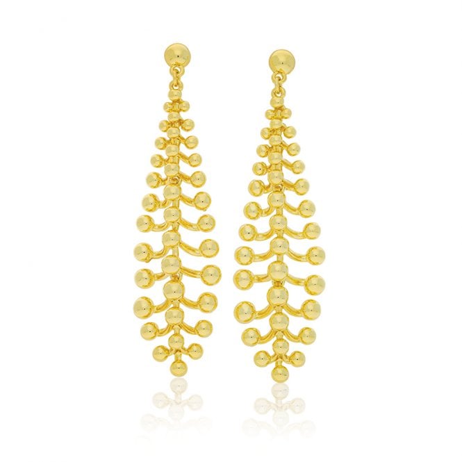 Gold Plated Fern Frond Earrings