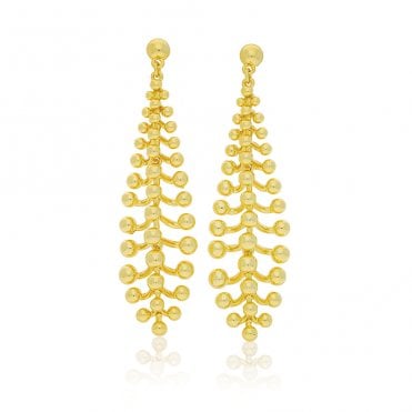 Gold Plated Fern Frond Earrings