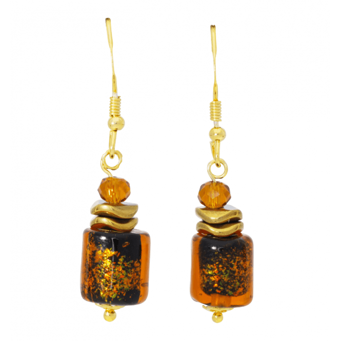 Gold Plated Murano Glass Drop Earrings