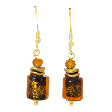 Gold Plated Murano Glass Drop Earrings