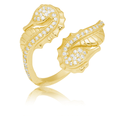 Gold Plated Seahorses Style an Easyfitting Ring