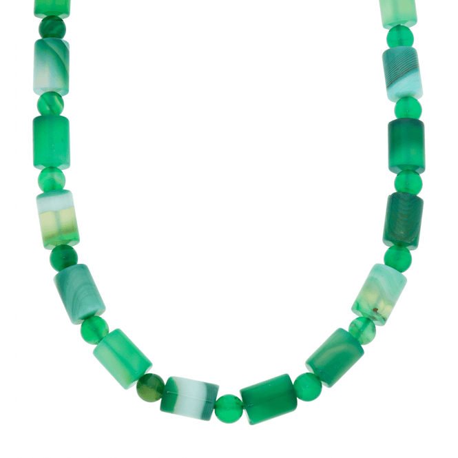Green Striped Agate Necklace & Bracelet