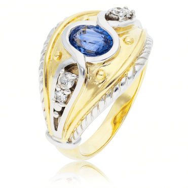 Guinevere Ring with 1.4cts of Ceylon Sapphire & Diamonds
