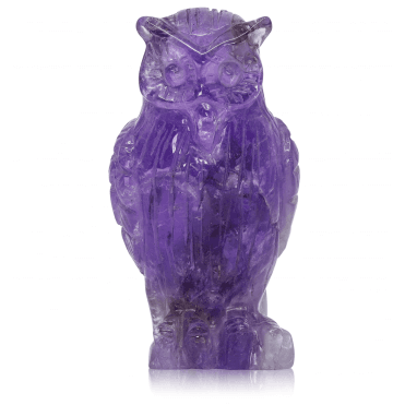 Hand Carved Amethyst Owl