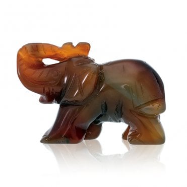 Hand Carved Cornelian Lucky Elephant