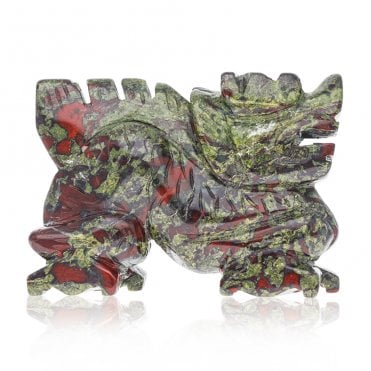Hand Carved Dragon in Blood Jasper