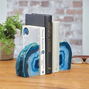Hand Carved & Polished Brazilian Agate Bookends