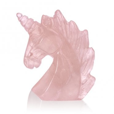 Hand Carved Rose Quartz Unicorn