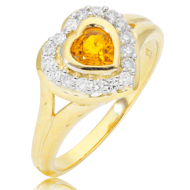 Heart of Gold in Sapphire & Diamonds