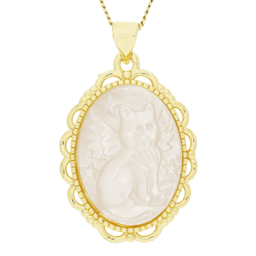 Heavenly Cat Mother of Pearl Necklace