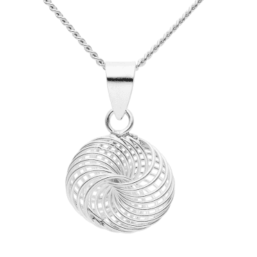 Helix Pendant of Bright Silver