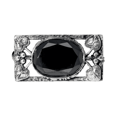 Hematite Art Nouveau Brooch