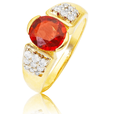 Holyrood Red Sapphire & Diamond Ring in 9ct Gold