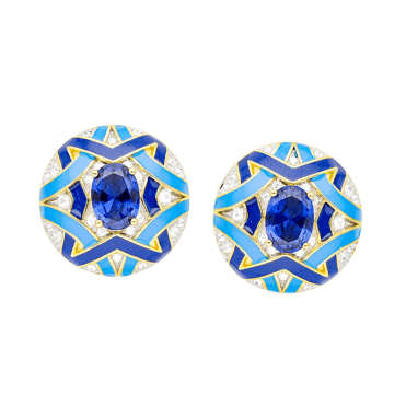 Insignia Earrings with 2.4cts of Blue Spinel