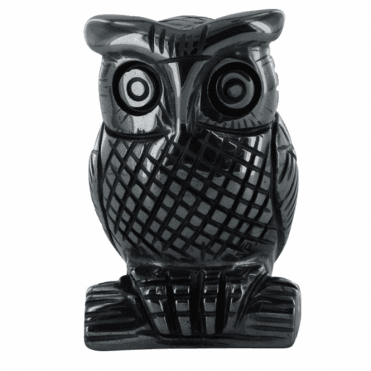 Ladies Shipton and Co  2 Hematite Owl Carving CMH005HM
