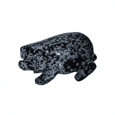 Ladies Shipton and Co 2 Obsidian Pig Carving CMH021OB
