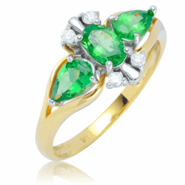 Ladies Shipton and Co 9ct Yellow Gold and Tsavorite Ring RYD170TSD