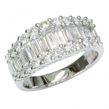 Ladies Shipton and Co Exclusive 18ct White Gold 1.55ct Imperial Baguette Cut Diamond Ring TFL497DI