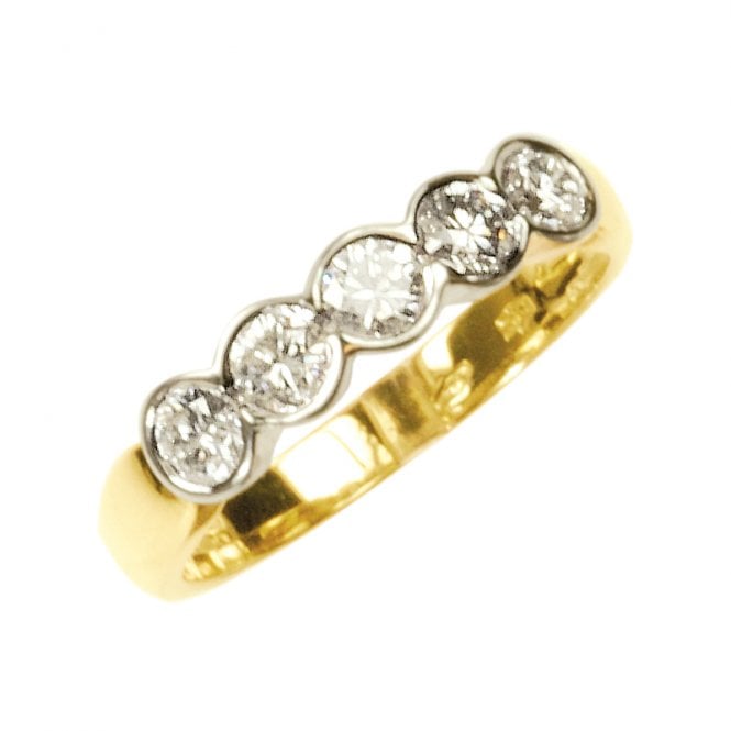 Ladies Shipton and Co Exclusive 18ct Yellow Gold Three Qauter Carat Flush Set Half Eternity Diamond Ring S07789DI