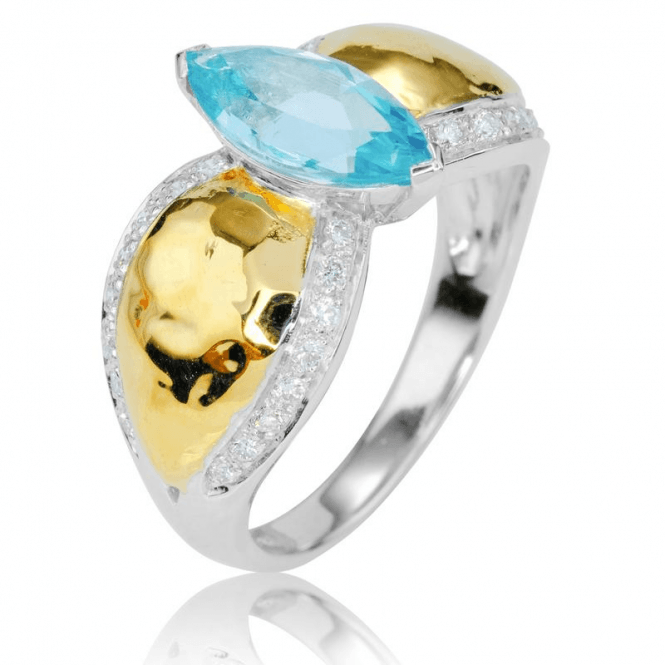 Ladies Shipton and Co Exclusive 9ct White Gold and Aquamarine Ring RWD156AQD