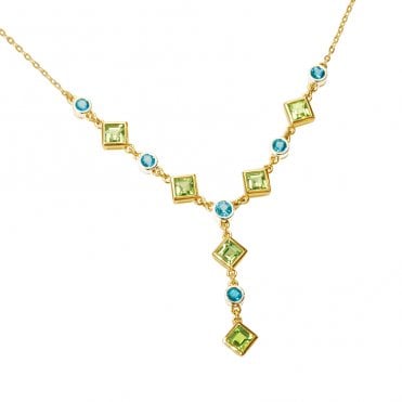 Ladies Shipton and Co Exclusive 9ct Yellow Gold and Multiple Stone Peridot Necklace NYG007MU3