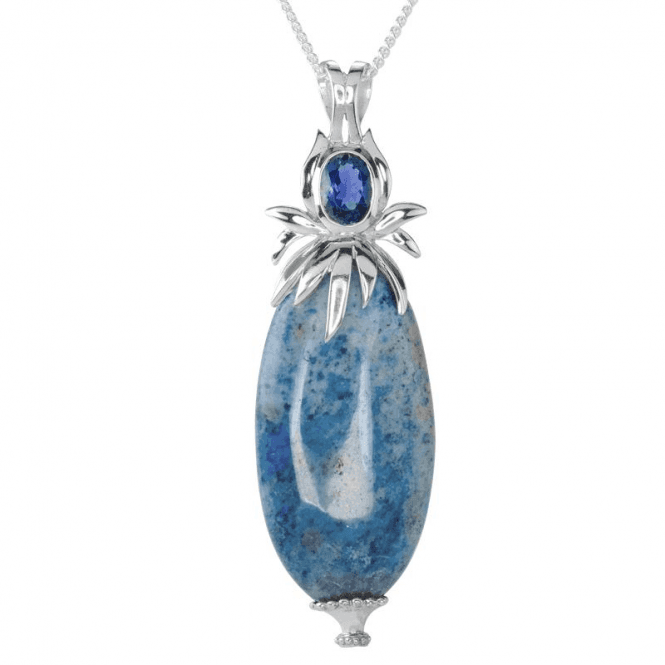 Ladies Shipton and Co Exclusive Silver and Dumortierite Pendant including a 16 Silver Chain PQA600DUIO