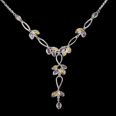 Ladies Shipton and Co Exclusive Silver and Multiple Stone Necklace NQA200MU7