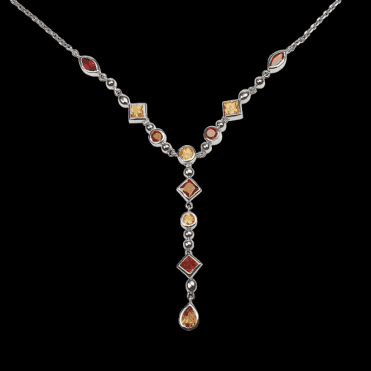 Ladies Shipton and Co Exclusive Silver and Multiple Stone Necklace NQA209MU2