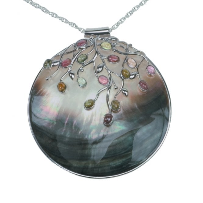 Ladies Shipton and Co Exclusive Silver and Multiple Stone Pendant including a 16 Silver Flexisnake Chain TTL044MU