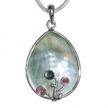 Ladies Shipton and Co Exclusive Silver and Multiple Stone Pendant including a 16 Silver Flexisnake Chain TTL110MU