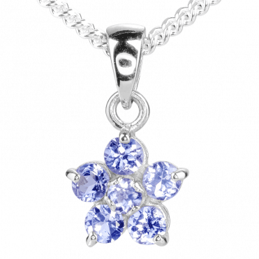 Ladies Shipton and Co Silver and .75ct Tanzanite Flower Pendant TFE301TZ