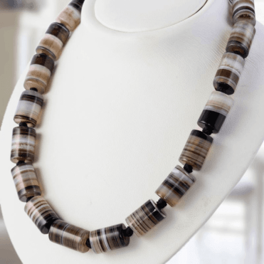 Ladies Shipton and Co Silver and Agate Beads BVL033AG