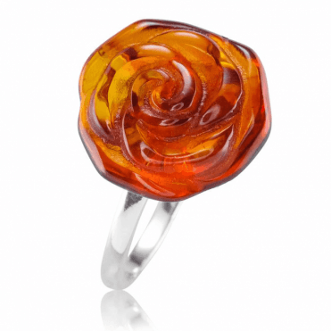 Ladies Shipton and Co Silver and Amber Ring TFE278AB