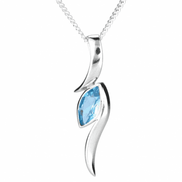 Ladies Shipton and Co Silver and Blue Topaz Pendant PQA619BT