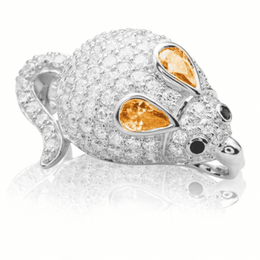 Ladies Shipton and Co Silver and Cubic Zirconia Brooch TFE308CZ